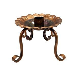 Vintage Gregorian Made USA Copper Candle Holder  Stamped Cottagecore MCM